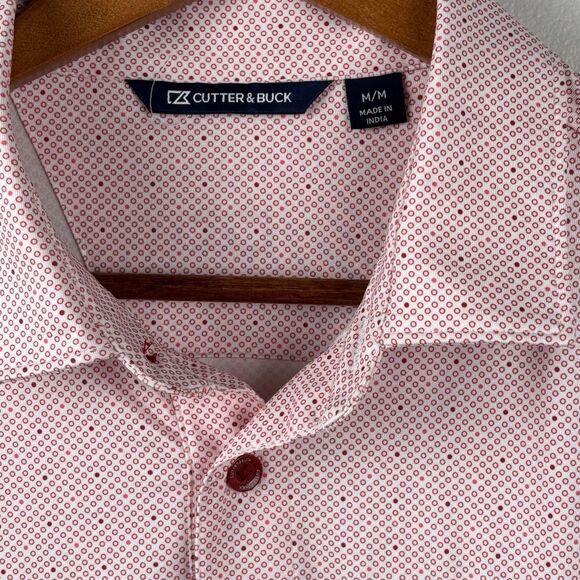 PGA polo shirt men Medium Red & White Spandex polyester Golf PGA Gateway Section - Picture 4 of 8